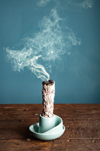 Wave türkis Smudge Bowl - Räucherbündelhalter Keramik  - Berk